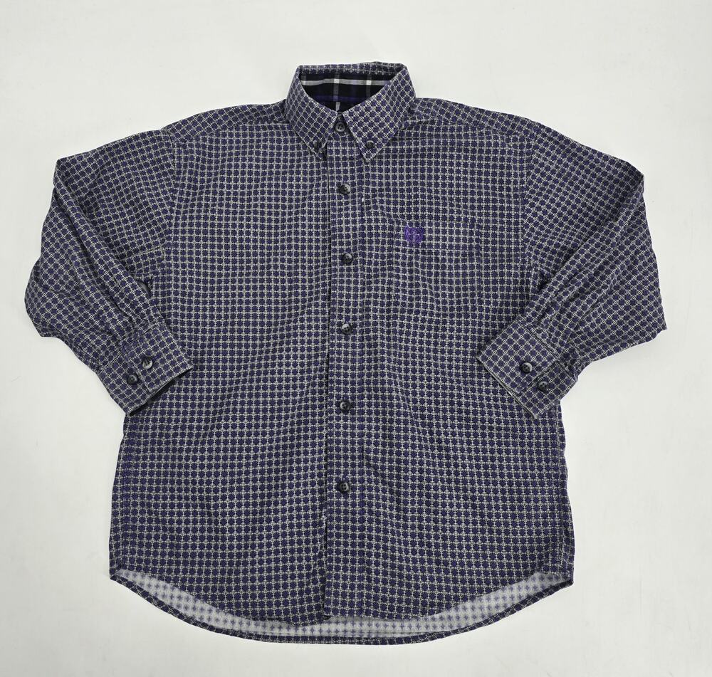 Panhandle Slim Boys Western Button Down Shirt Purple Geometric Cotton Youth S 6